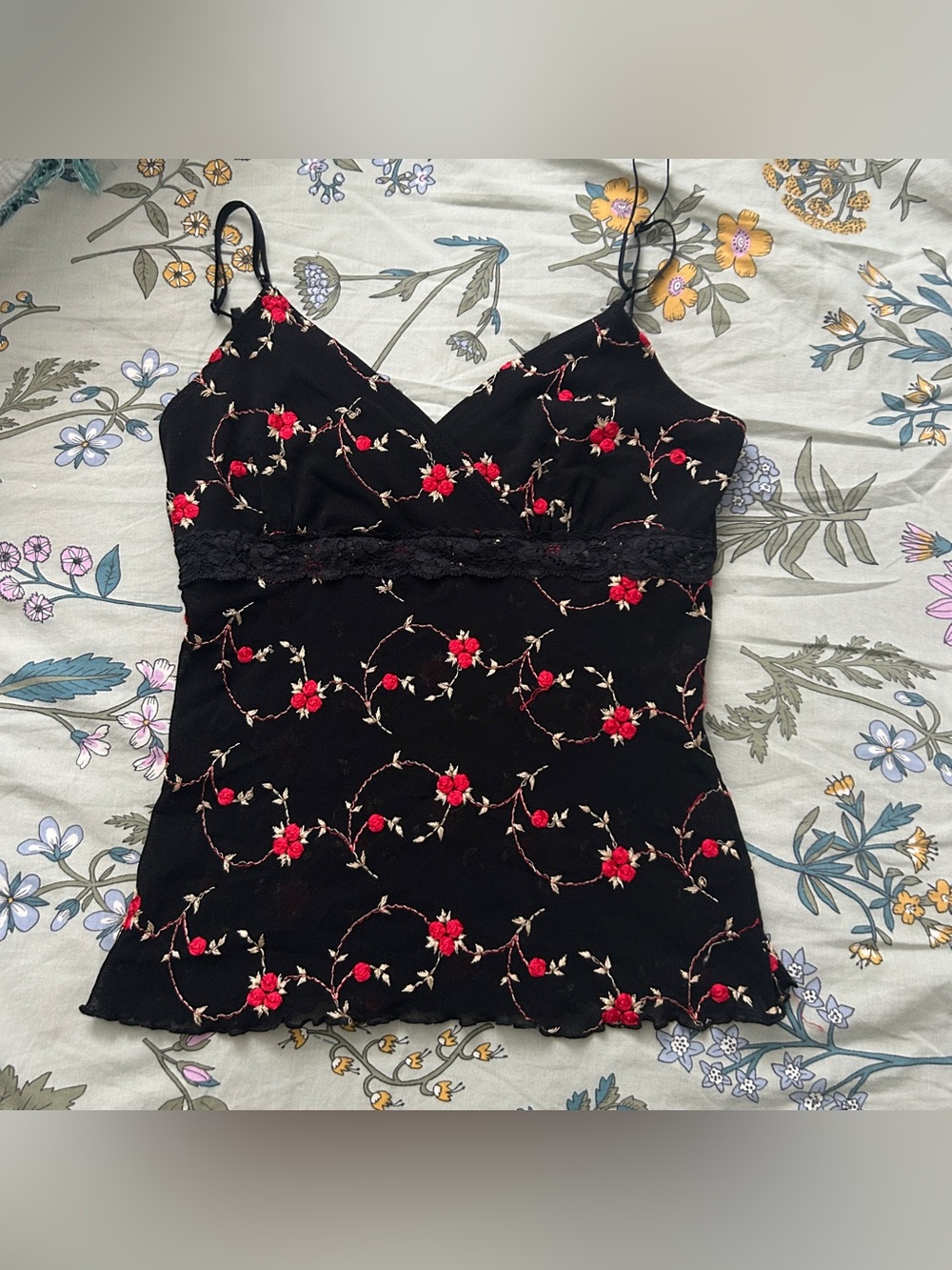 moving sale 💕 - vintage rose babydoll tank top/cami no size tag
